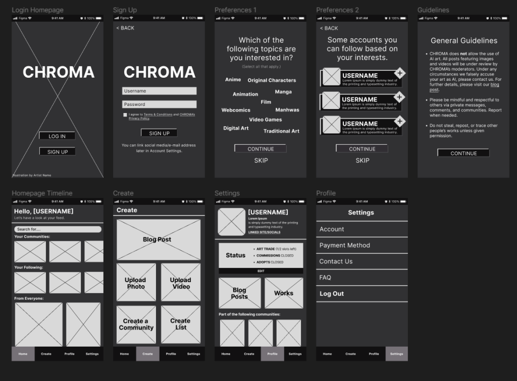 Wireframe of CHROMA